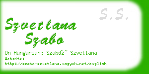 szvetlana szabo business card